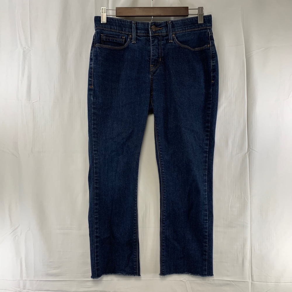 Levi's 525 Perfect Waist Straight Jeans Womens 6S Dark Wash Blue Raw Hem 28x24